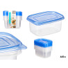 SET 8 LUNCH BOXES RECTANGULAR LID