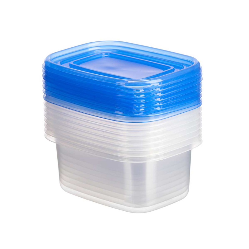 SET 8 LUNCH BOXES RECTANGULAR LID