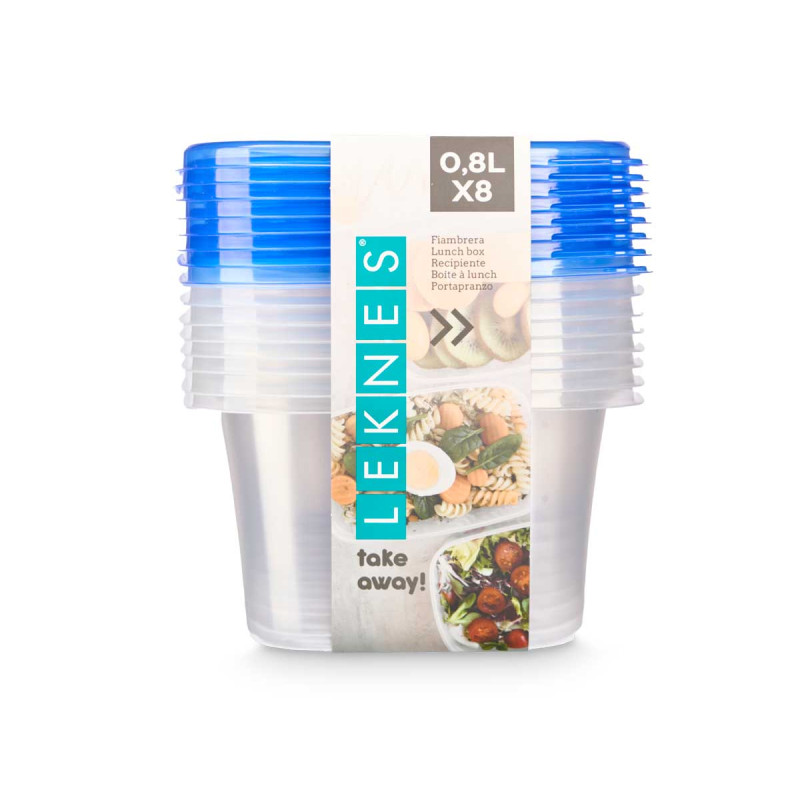 SET 8 FIAMBRERAS TAPA CUADRADA 880ML