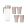 COFFRET 4 VERRES TAUPE 1,4L