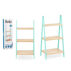 ESTANTE 3 PRATELEIRAS BAMBU VERDE MENTA 