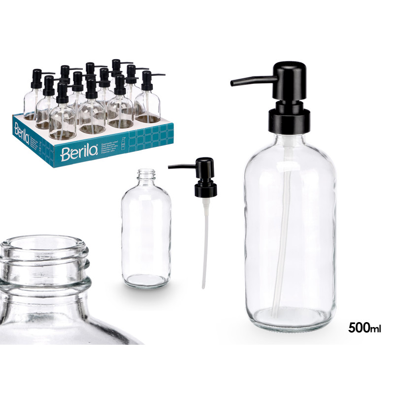 DISPENSEUR  VERRE ROND TRANSPARENT 500ML 