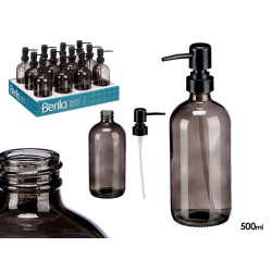 DISPENSEUR  VERRE ROND GRIS 500ML
