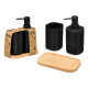  SET DISPENSER BICCHIERE BASE BAMBU NERO