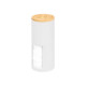 WHITE BAMBOO DOUBLE LID PLASTIC CANISTER