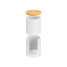 WHITE BAMBOO DOUBLE LID PLASTIC CANISTER