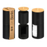 BLACK BAMBOO DOUBLE LID PLASTIC CANISTER