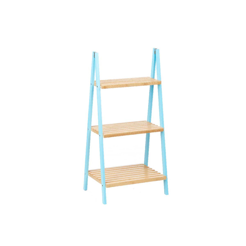 LADDER RACK 3 SHELVES BAMBOO BLUE