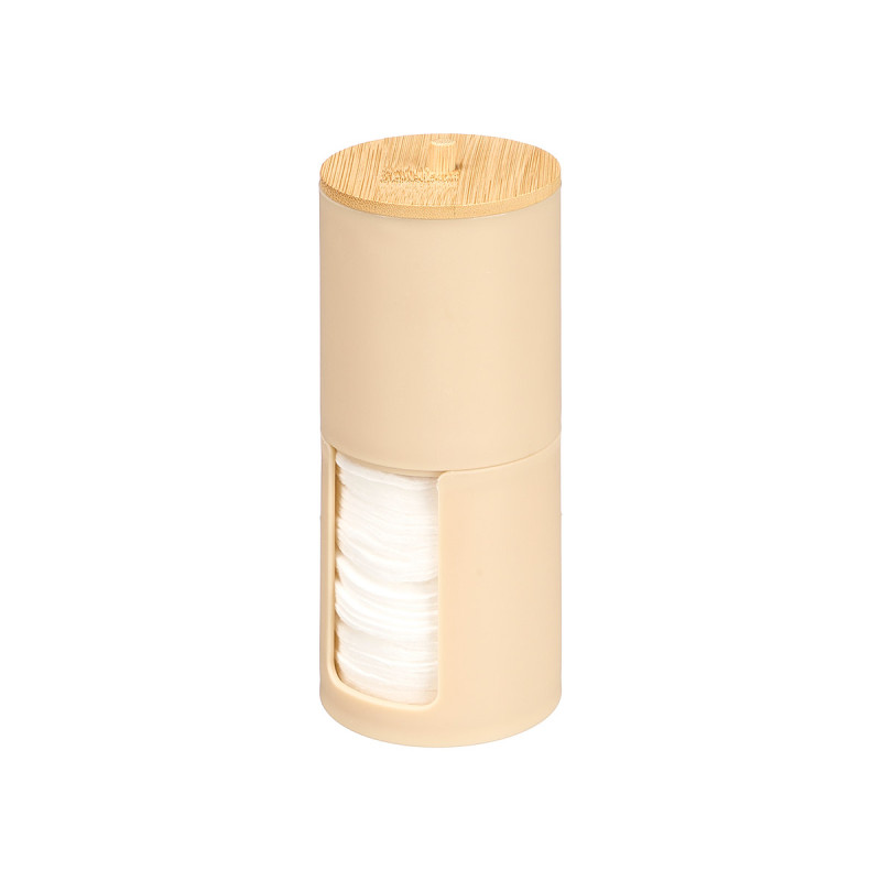 BOITE PLASTIQUE BEIGE BAMBOU A DOUBLE COUVERCLE