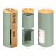 BOTE PLASTICO DOBLE TAPA BAMBU VERDE