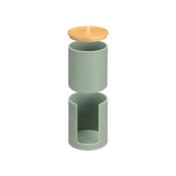 GREEN BAMBOO DOUBLE LID PLASTIC CANISTER