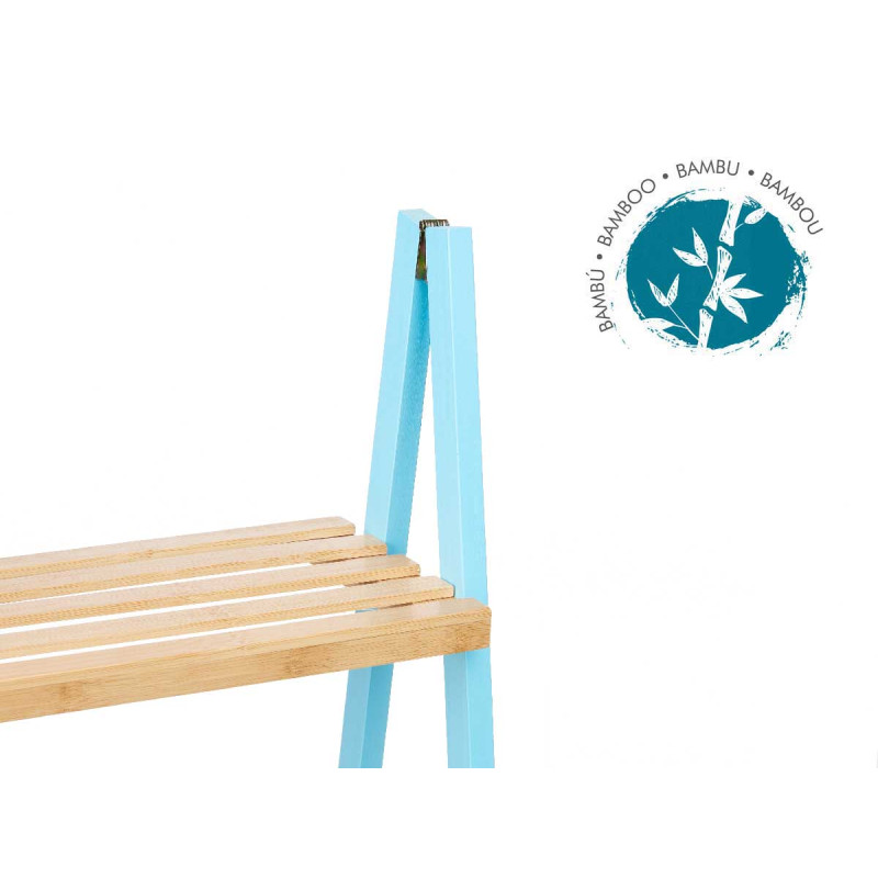 LADDER RACK 3 SHELVES BAMBOO BLUE