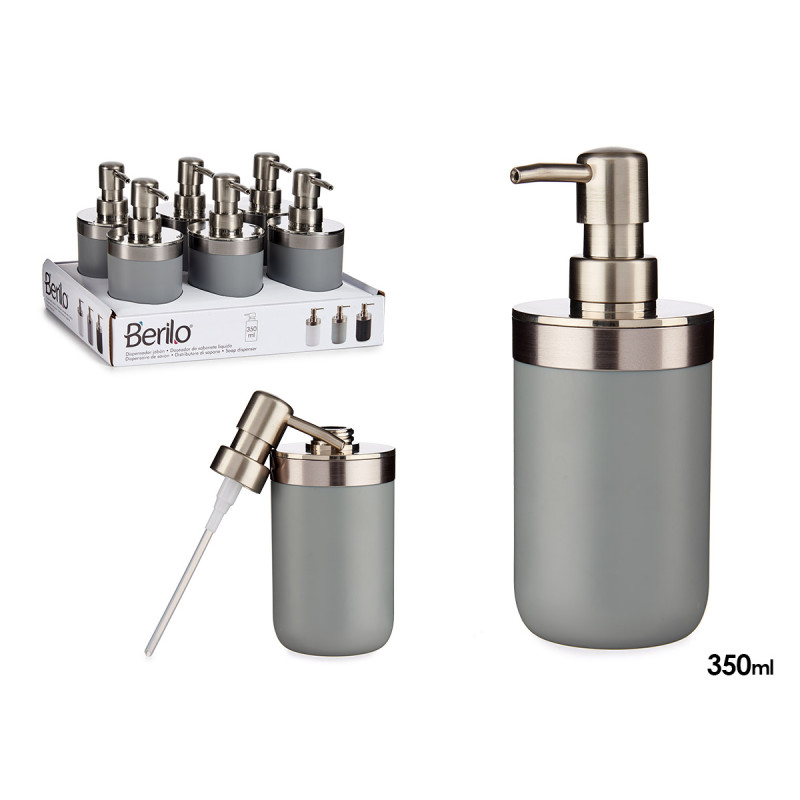 SILVER GREY SOAP DISPENSER 350ML
