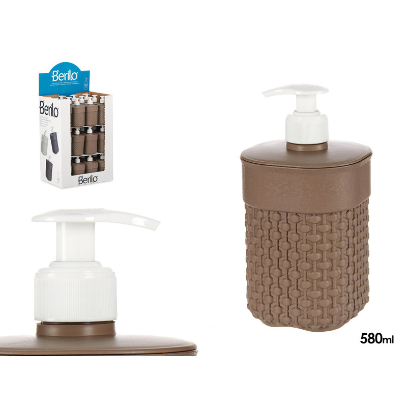 DOSIFICADOR PLASTICO BAÑO 580ML MARRON