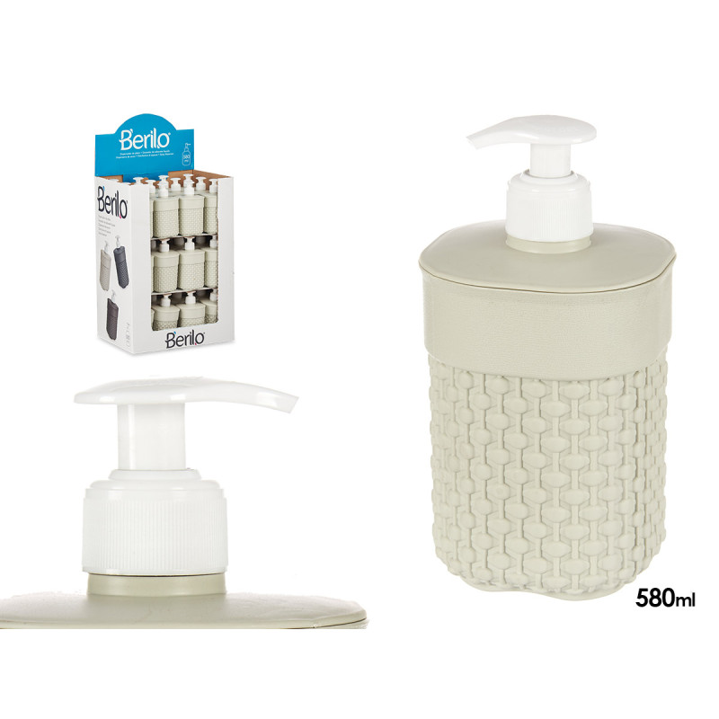 DISTRIBUTEUR PLASTIQUE BAIN 580ML BEIGE