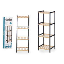 4 TIER SQUARE SHELF BAMBOO BLACK
