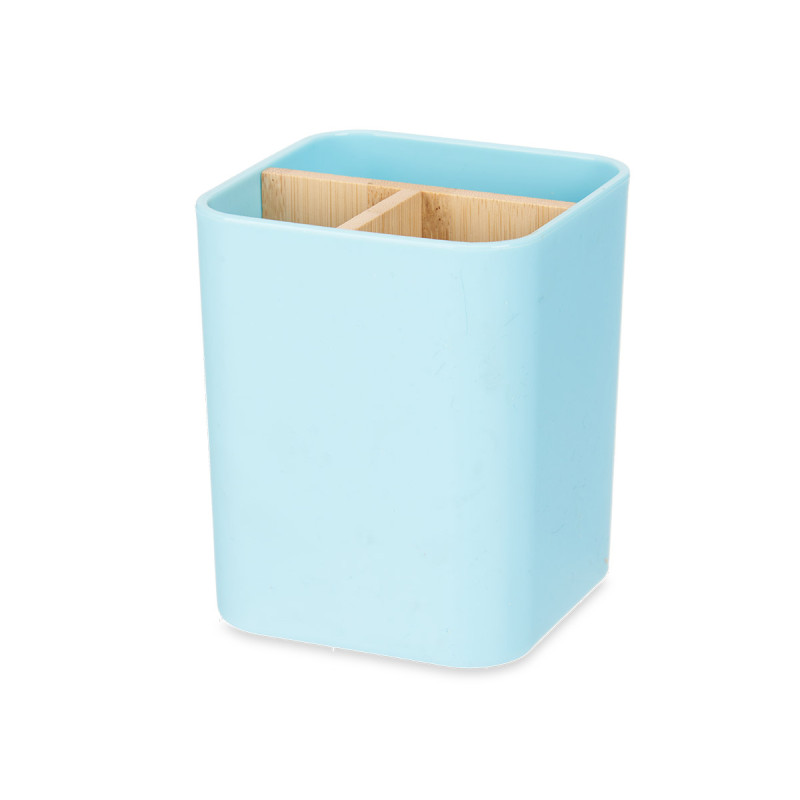 ORGANISEUR CARRÉ 3 COMPARTIMENTS BAMBOU BLEU