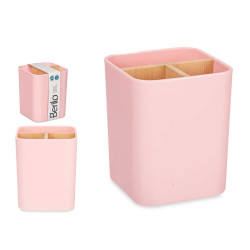 CAIXA ORGANIZADORA QUADRADA BAMBU ROSA