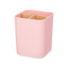ORGANIZADOR CUADRADO 3 HUECOS BAMBU ROSA