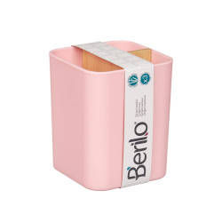 CAIXA ORGANIZADORA QUADRADA BAMBU ROSA