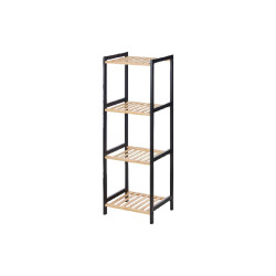 4 TIER SQUARE SHELF BAMBOO BLACK