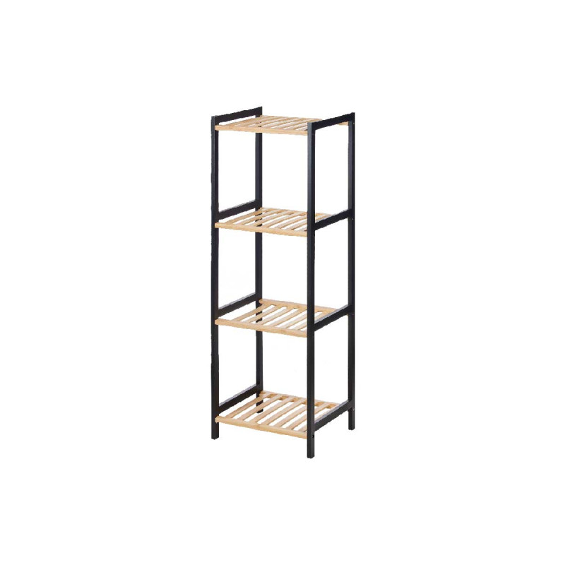 4 TIER SQUARE SHELF BAMBOO BLACK
