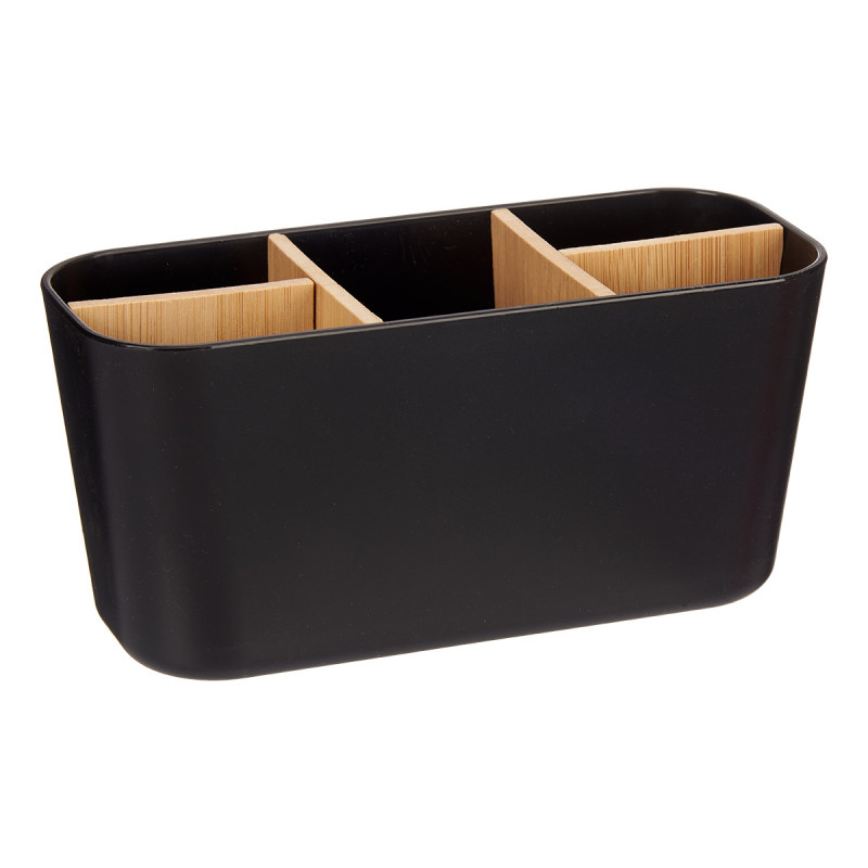 ORGANISEUR CARRÉ 5 COMPARTIMENTS BAMBOU NOIR