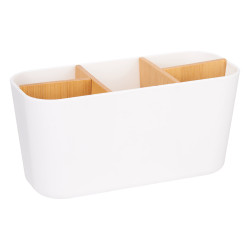 ORGANIZADOR OVALADO 5 HUECOS BAMBU BLANCO