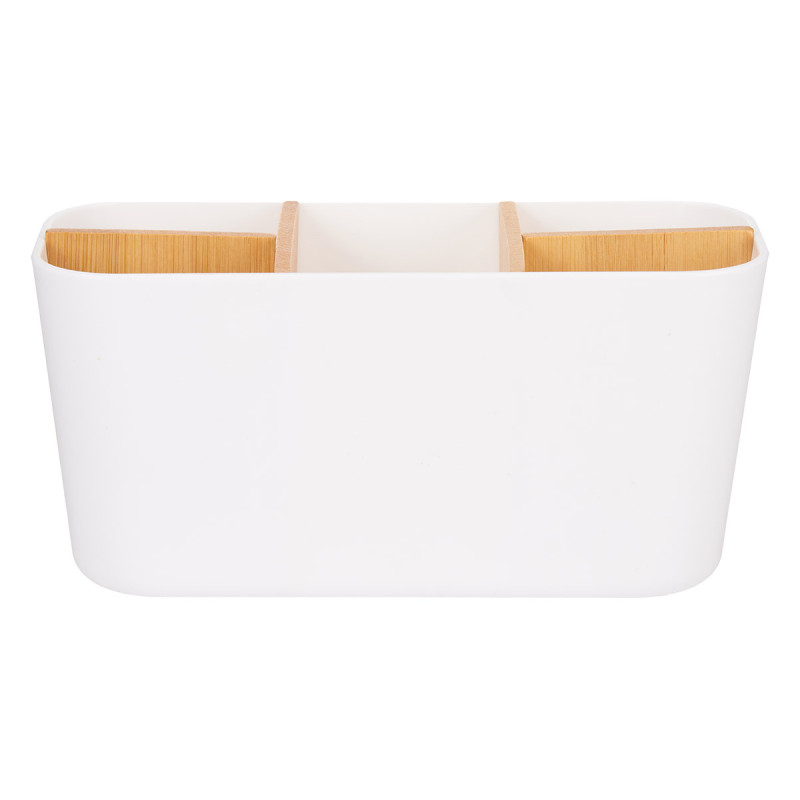 ORGANISEUR CARRÉ 5 COMPARTIMENTS BAMBOU BLANC