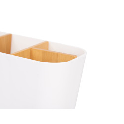 ORGANIZADOR OVALADO 5 HUECOS BAMBU BLANCO