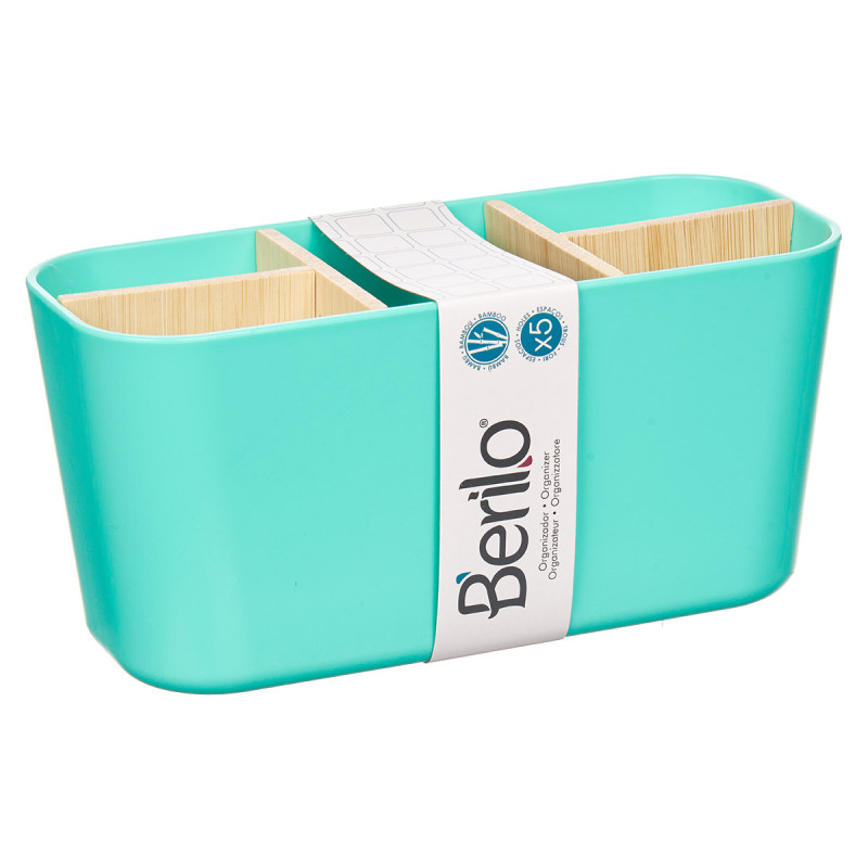 SQUARE ORGANISER 5 COMPARTMENTS BAMBOO MINT