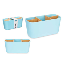 SQUARE ORGANISER 5 COMPARTMENTS BAMBOO BLUE