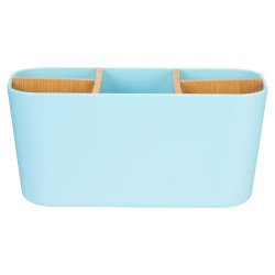 CAIXA ORGANIZADORA OVAL BAMBU AZUL