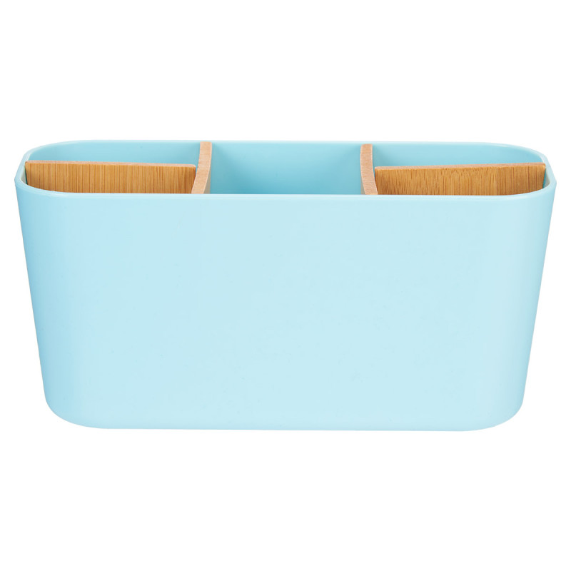 CAIXA ORGANIZADORA OVAL BAMBU AZUL