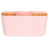 ORGANISEUR CARRÉ 5 COMPARTIMENTS BAMBOU ROSE