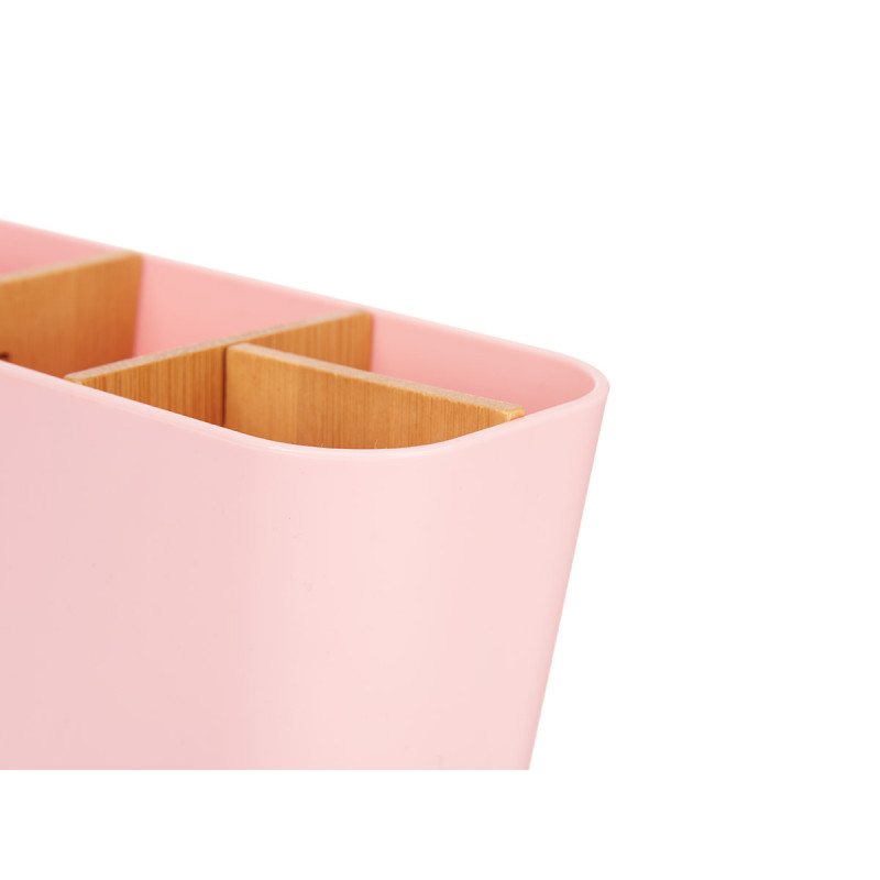 ORGANIZADOR OVALADO 5 HUECOS BAMBU ROSA