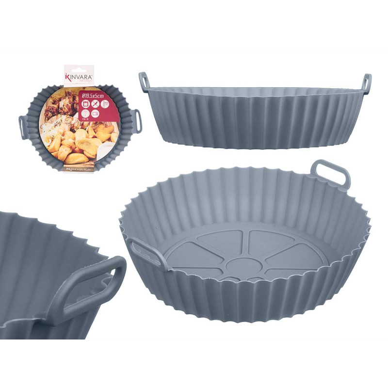 ROUND SILICONE MOLD AIR FRYER GREY