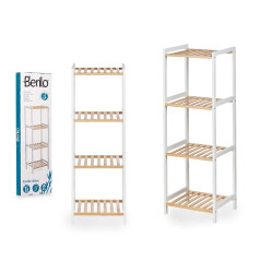 4 TIER SQUARE SHELF BAMBOO WHITE