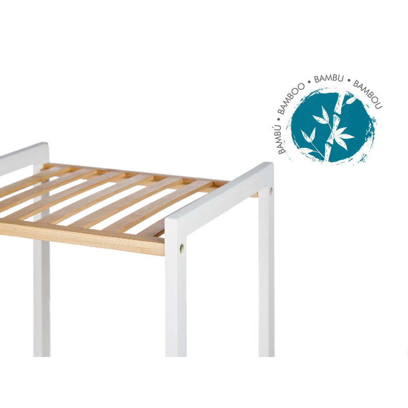 4 TIER SQUARE SHELF BAMBOO WHITE