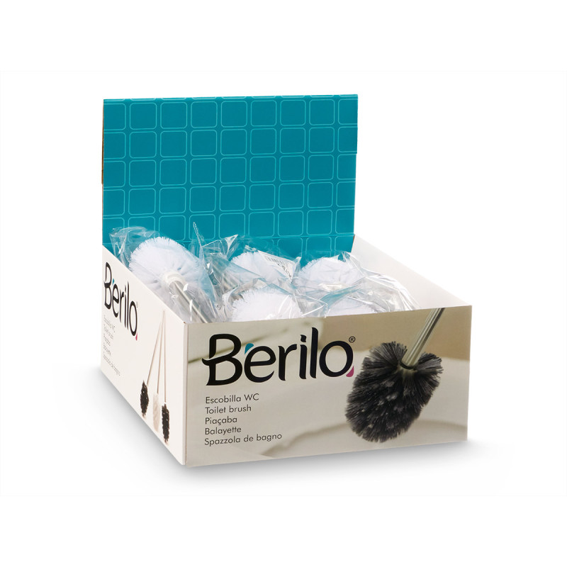 ESCOBILLA BAÑO ACERO BLANCO