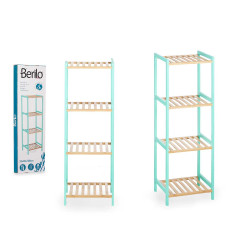4 TIER SQUARE SHELF BAMBOO MINT