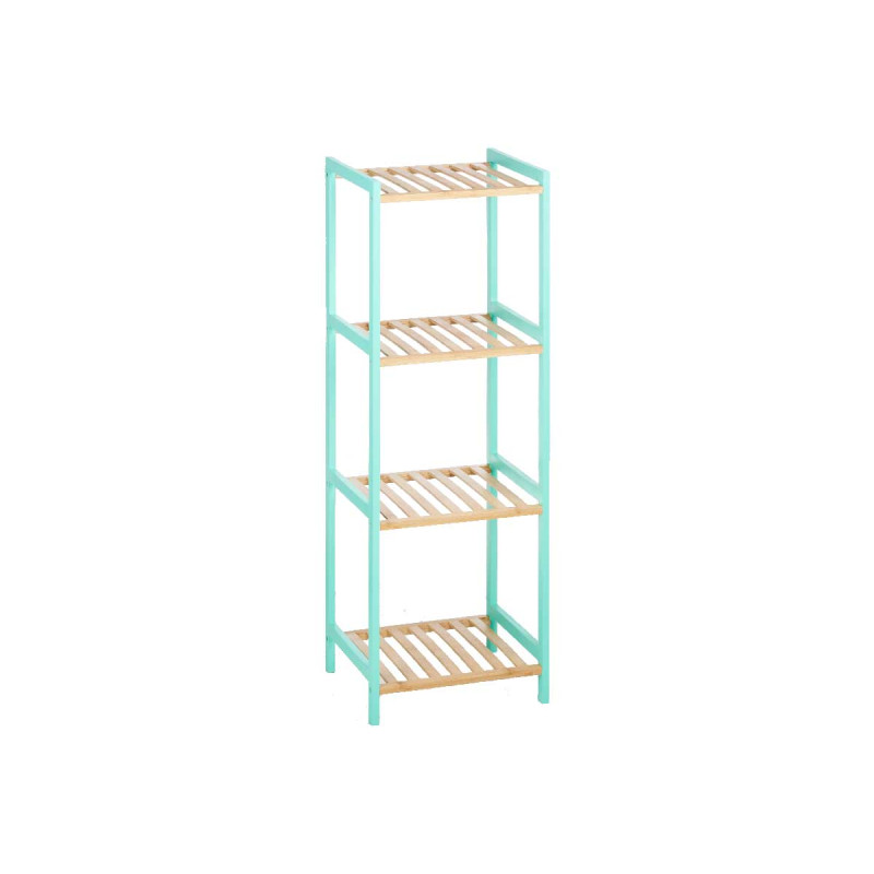 4 TIER SQUARE SHELF BAMBOO MINT