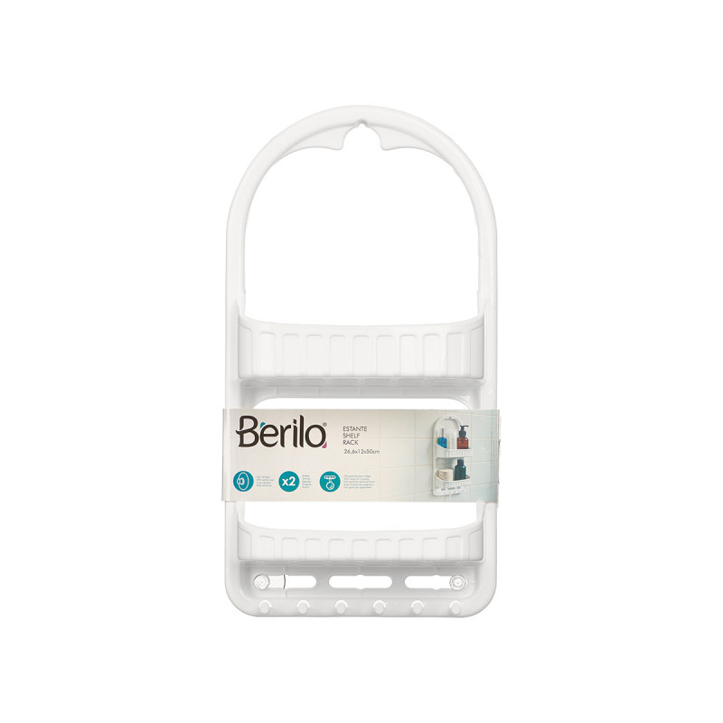 SCAFFALE A 2 ALTEZZE BIANCO GANCI  VENTOSE