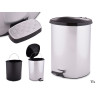 SILVER PLASTIC PEDAL BIN LTR