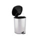 SILVER PLASTIC PEDAL BIN LTR
