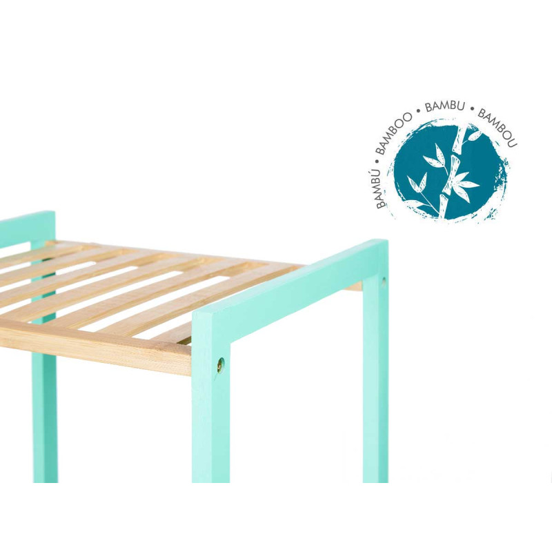 4 TIER SQUARE SHELF BAMBOO MINT