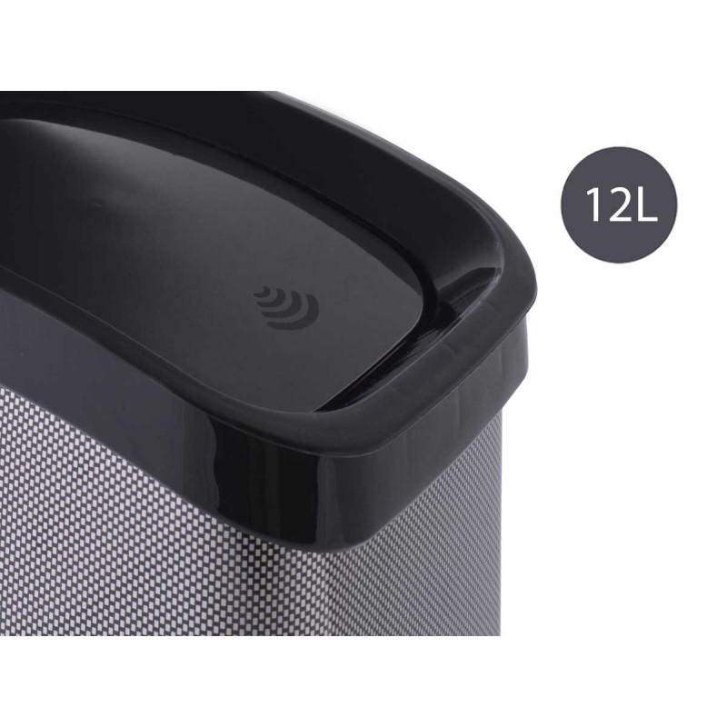 PAPELERA PLASTICO BASCULANTE FIBRA CARBONO 12L