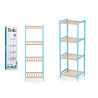 4 TIER SQUARE SHELF BAMBOO BLUE