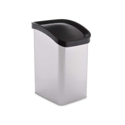 PAPELERA PLASTICO BASCULANTE PLATEADA 23L