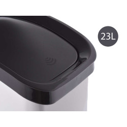 CORBEILLE PLASTIQUE BASCULANTE ARGENTE 23LTR